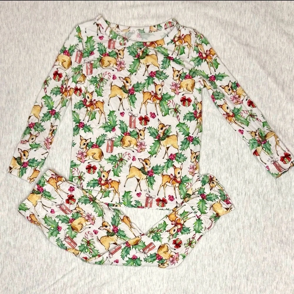 🦌Posh Peanut Deerest bamboo holiday pajama set🎄